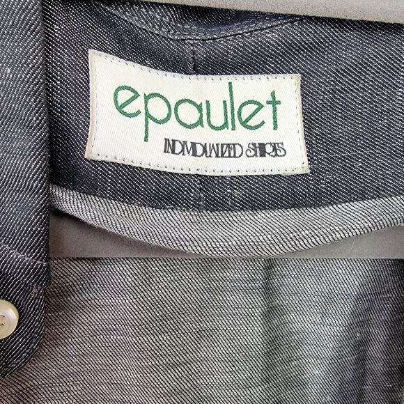 Epaulet Gray Casual Shirt Collared Button Up Long Sleeve Button Cuff Men's Sz S - Picture 4 of 8